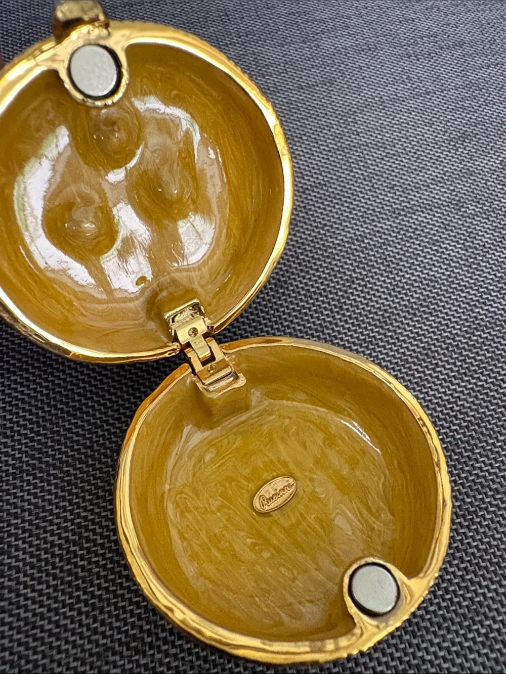 Rucinni Gold & Green Golf  Enamel Trinket Box & crystal clubs